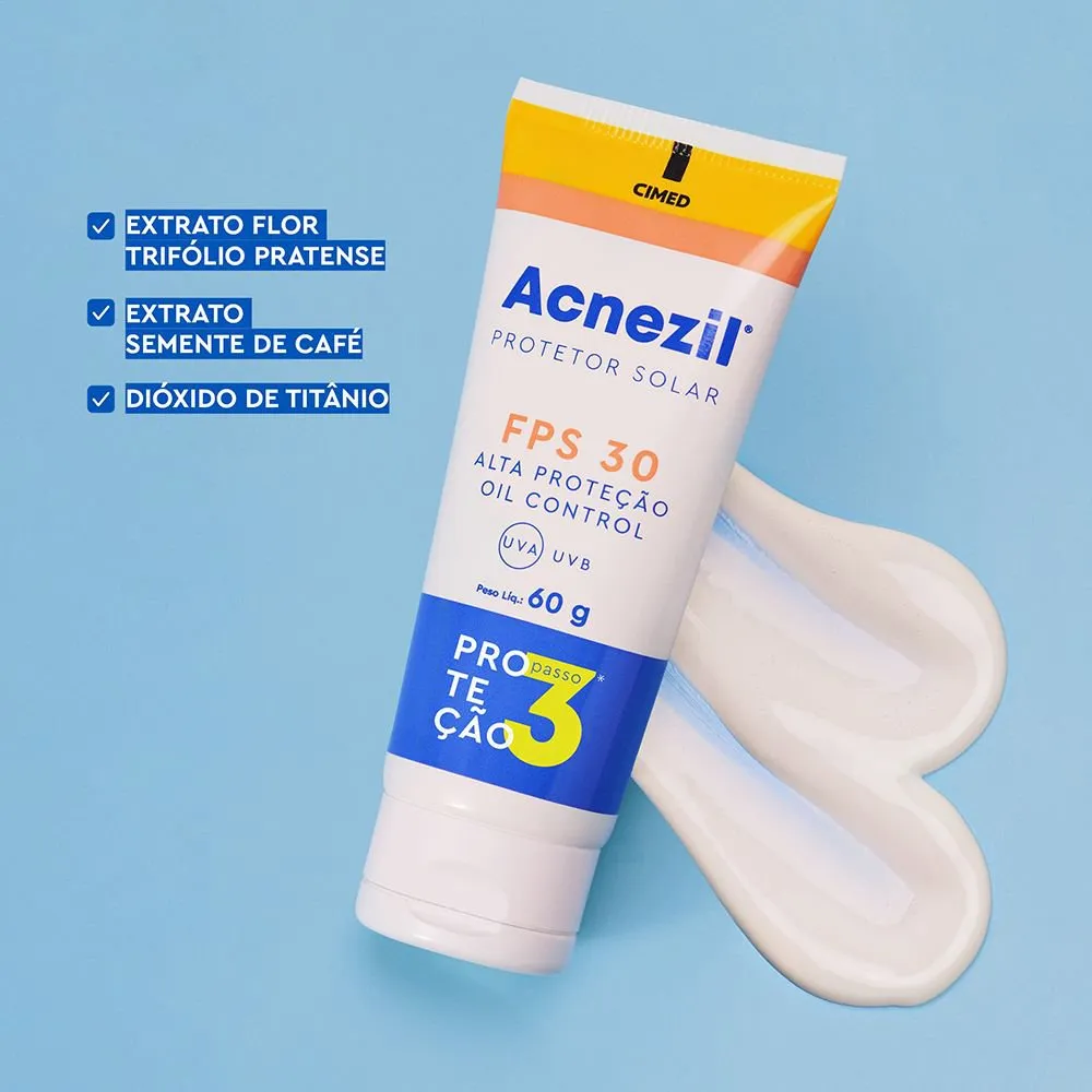 Protetor Solar Facial Acnezil Oil Control FPS30 60g — foto 4