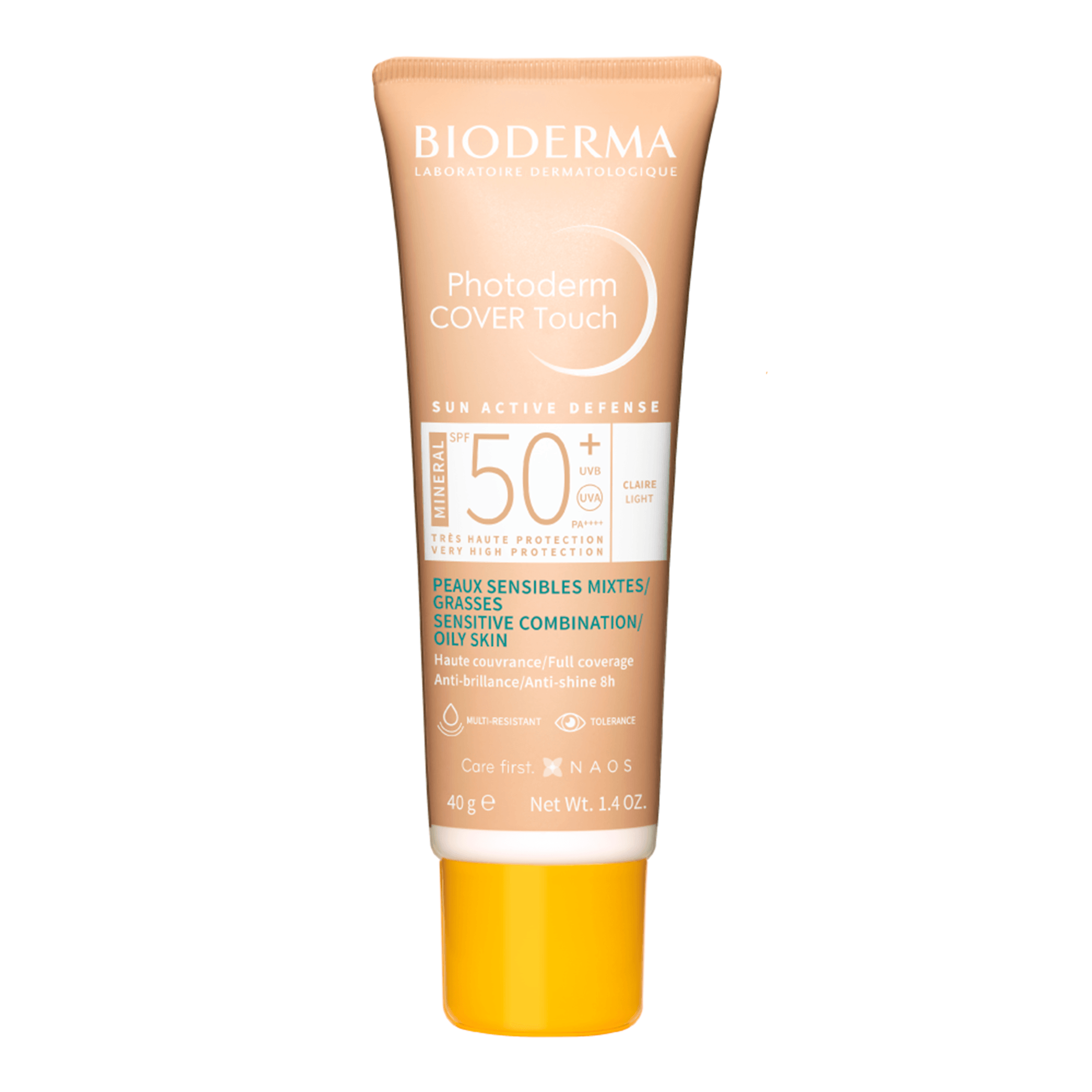 Protetor Solar Facial Bioderma Photoderm Cover Touch Mineral FPS 50+ Cor 2.0 Claro 40ml