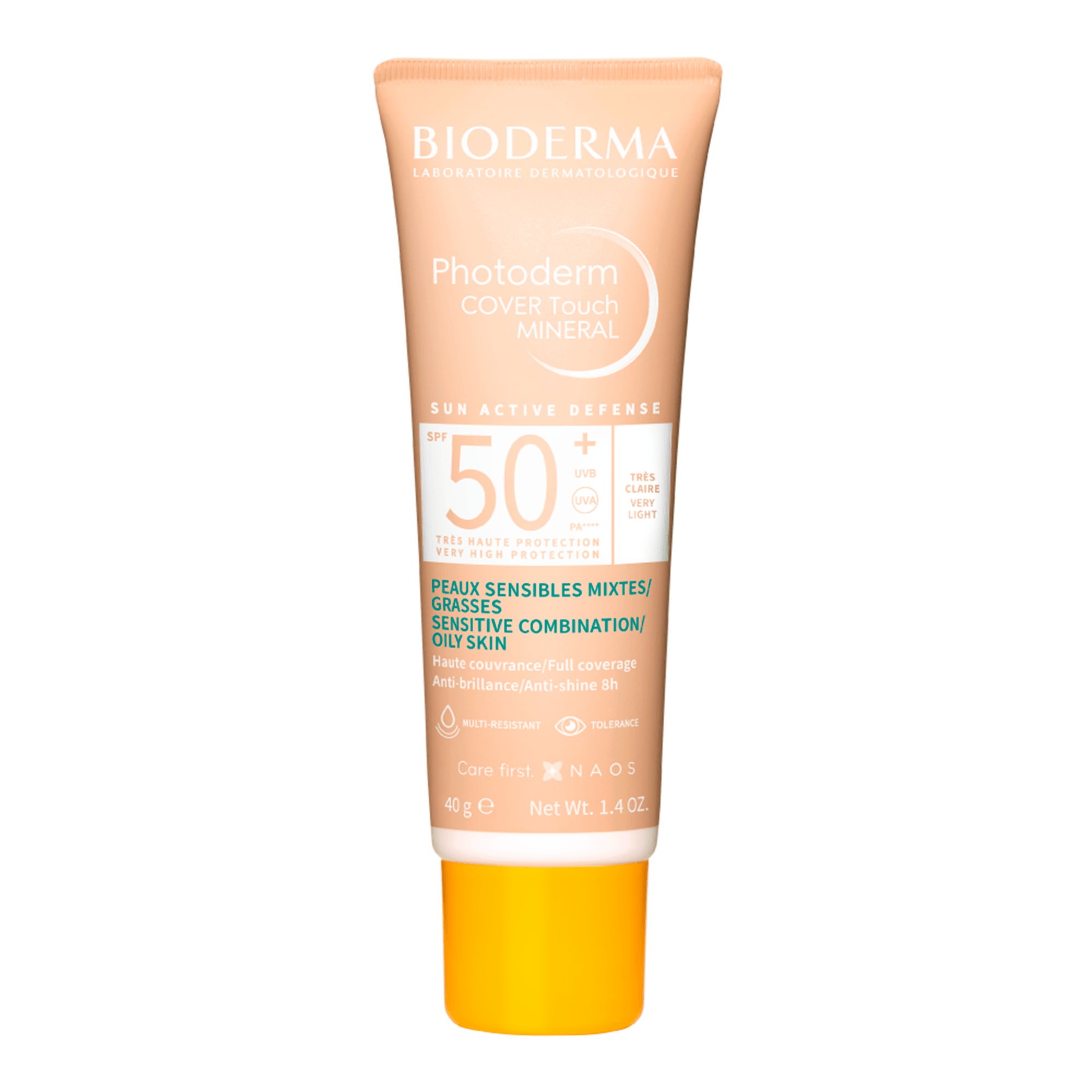Protetor Solar Facial Bioderma Photoderm Cover Touch Mineral FPS50+ Cor Muito Claro 40g