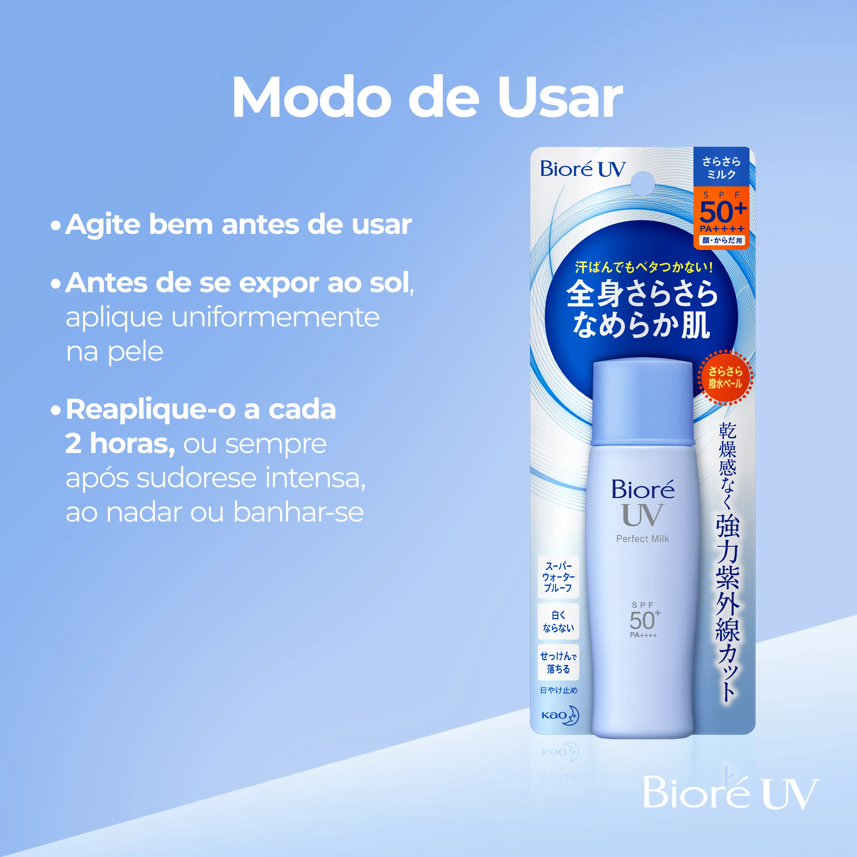 Protetor Solar Facial Bioré Perfect Milk Toque Seco FPS50 40ml — foto 5