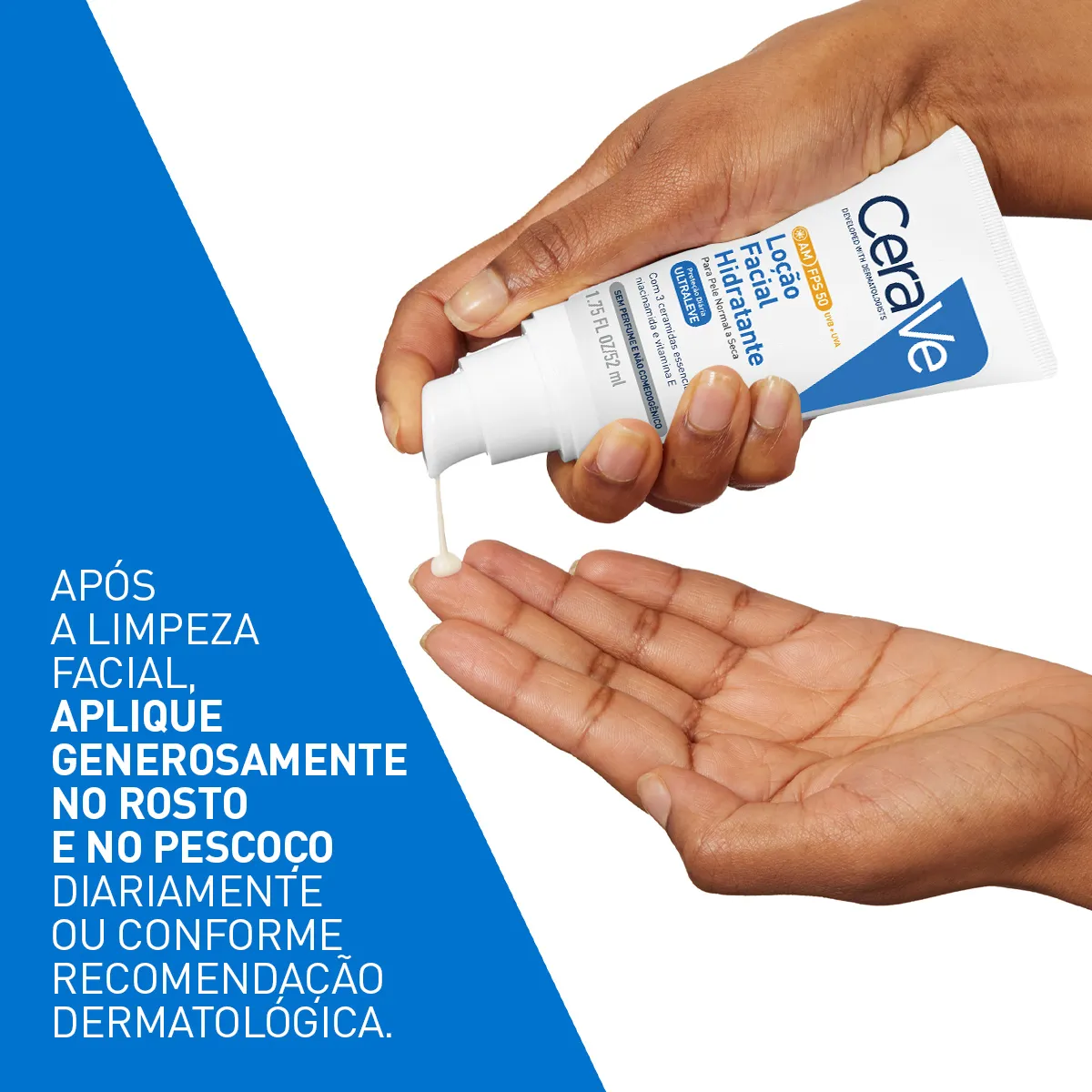 Protetor Solar Facial CeraVe AM Hidratante FPS50 Sem Perfume 52ml — foto 11