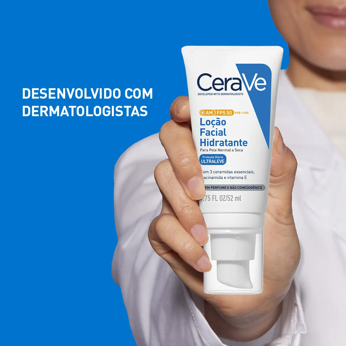 Protetor Solar Facial CeraVe AM Hidratante FPS50 Sem Perfume 52ml — foto 9