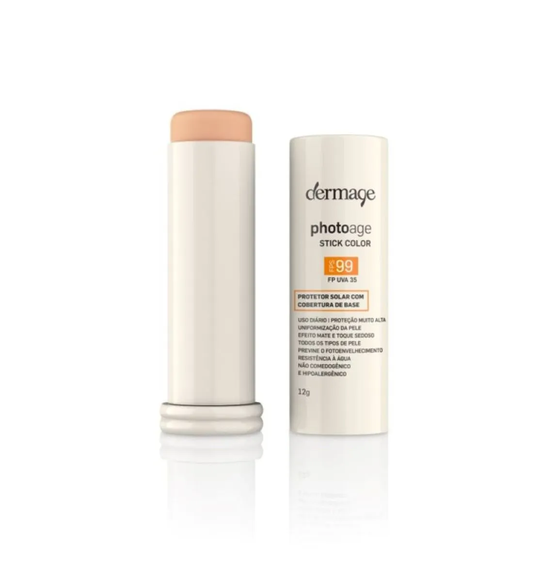 Protetor Solar Facial Dermage Photoage Stick Color Fps99 Médio Intense Bastão 12g