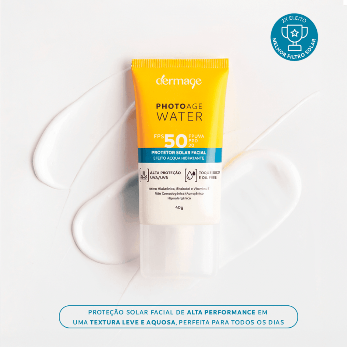 Protetor Solar Facial Dermage Photoage Water Toque Seco FPS50 40g — foto 3