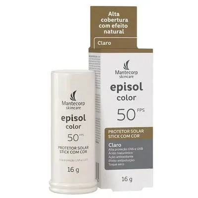 Protetor Solar Facial Episol Color FPS50 Claro Stick 16g