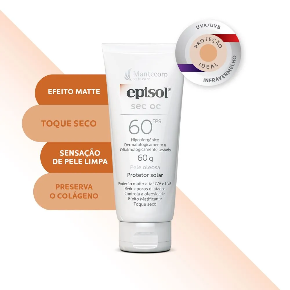 Protetor Solar Facial Episol Sec OC FPS60 60g — foto 4