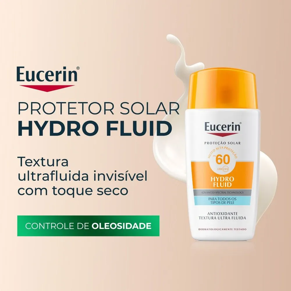 Protetor Solar Facial Eucerin Sun Hydro Fluid FPS60 50ml — foto 2