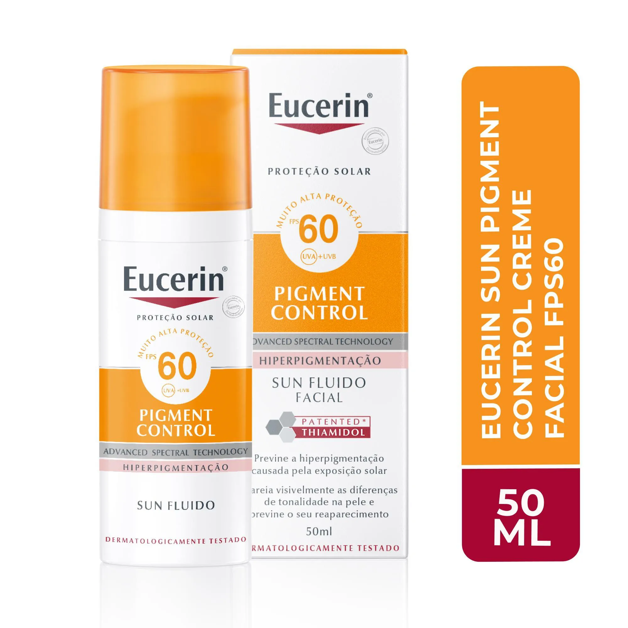 Protetor Solar Facial Eucerin Sun Pigment Control Fluido FPS60 50ml