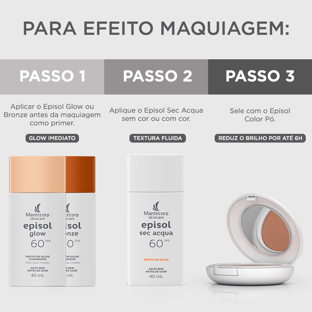 Protetor Solar Facial Iluminador Episol Glow FPS60 40ml — foto 6