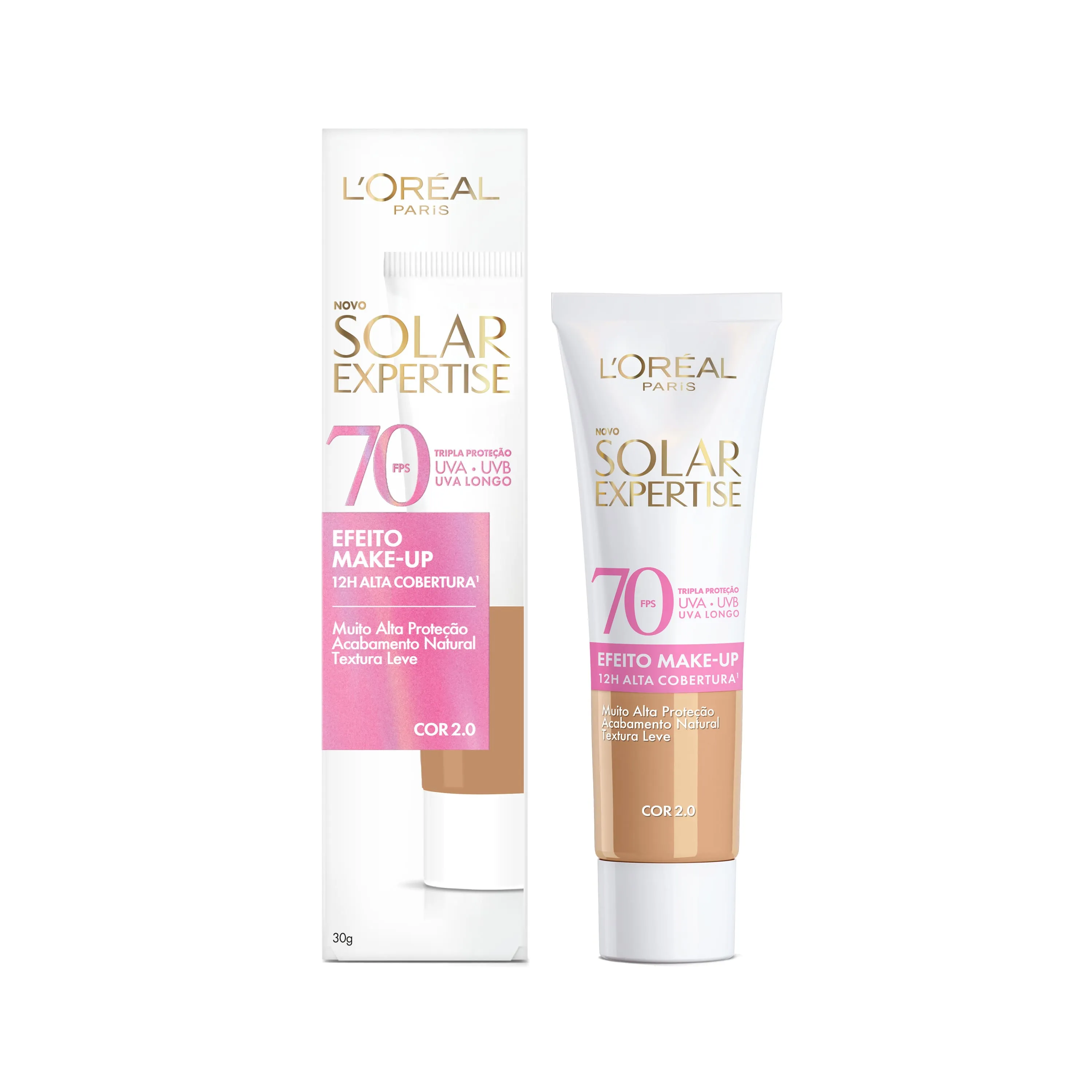 Protetor Solar Facial L’Oréal Paris Solar Expertise Efeito Make Up Com Cor 2.0 FPS70 30g