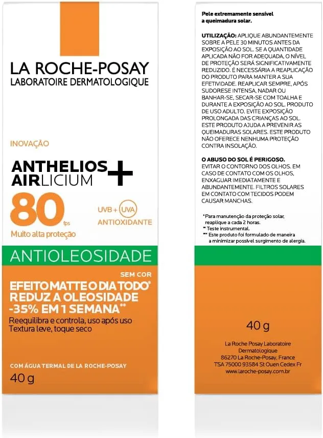Protetor Solar Facial La Roche-Posay Anthelios Airlicium+ FPS80 40g — foto 9