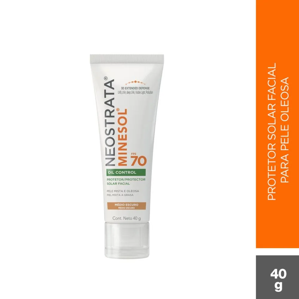 Protetor Solar Facial Neostrata Minesol Oil Control FPS70 Cor Morena Mais 40g