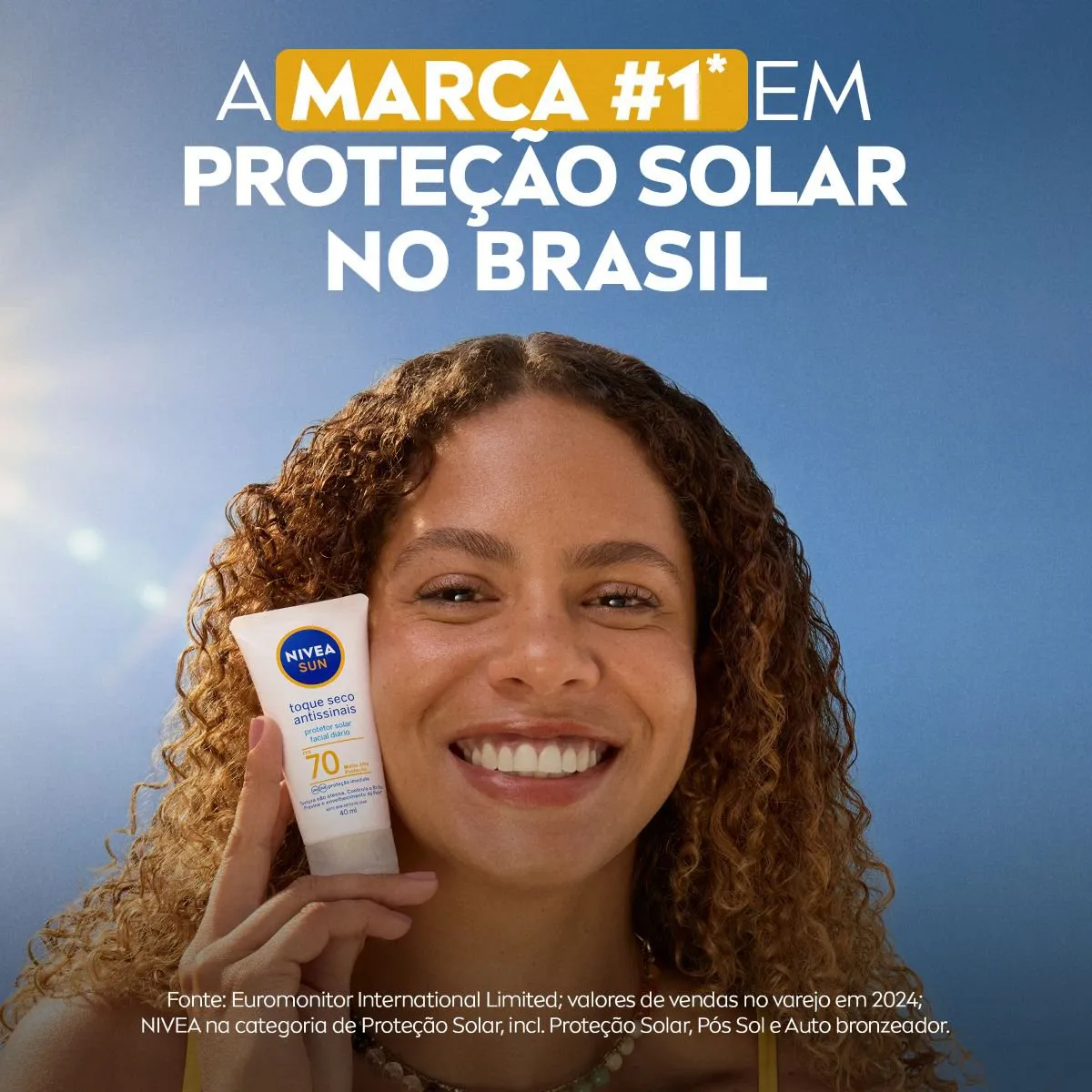 Protetor Solar Facial Nivea Sun Toque Seco Antissinais FPS70 40ml — foto 3