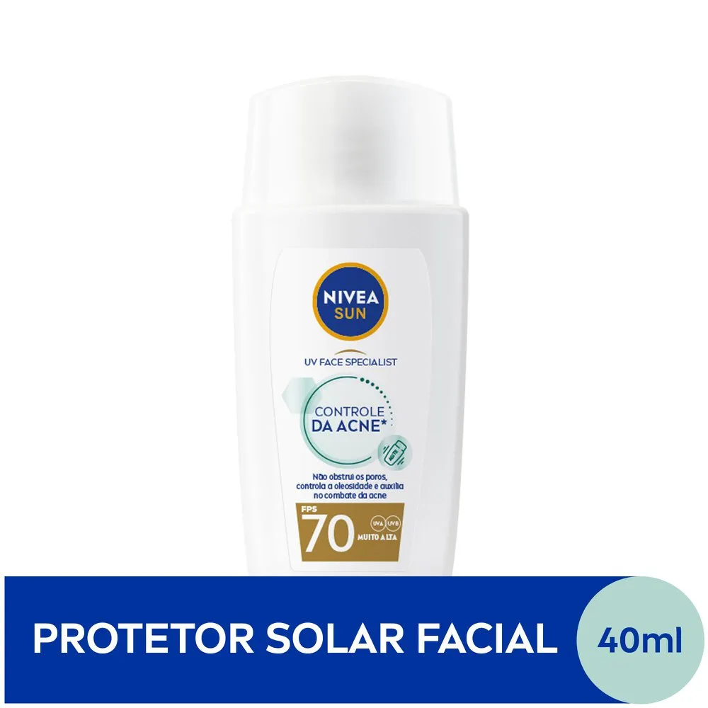 Protetor Solar Facial Nivea Sun UV Face FPS70 Controle da Acne 40ml