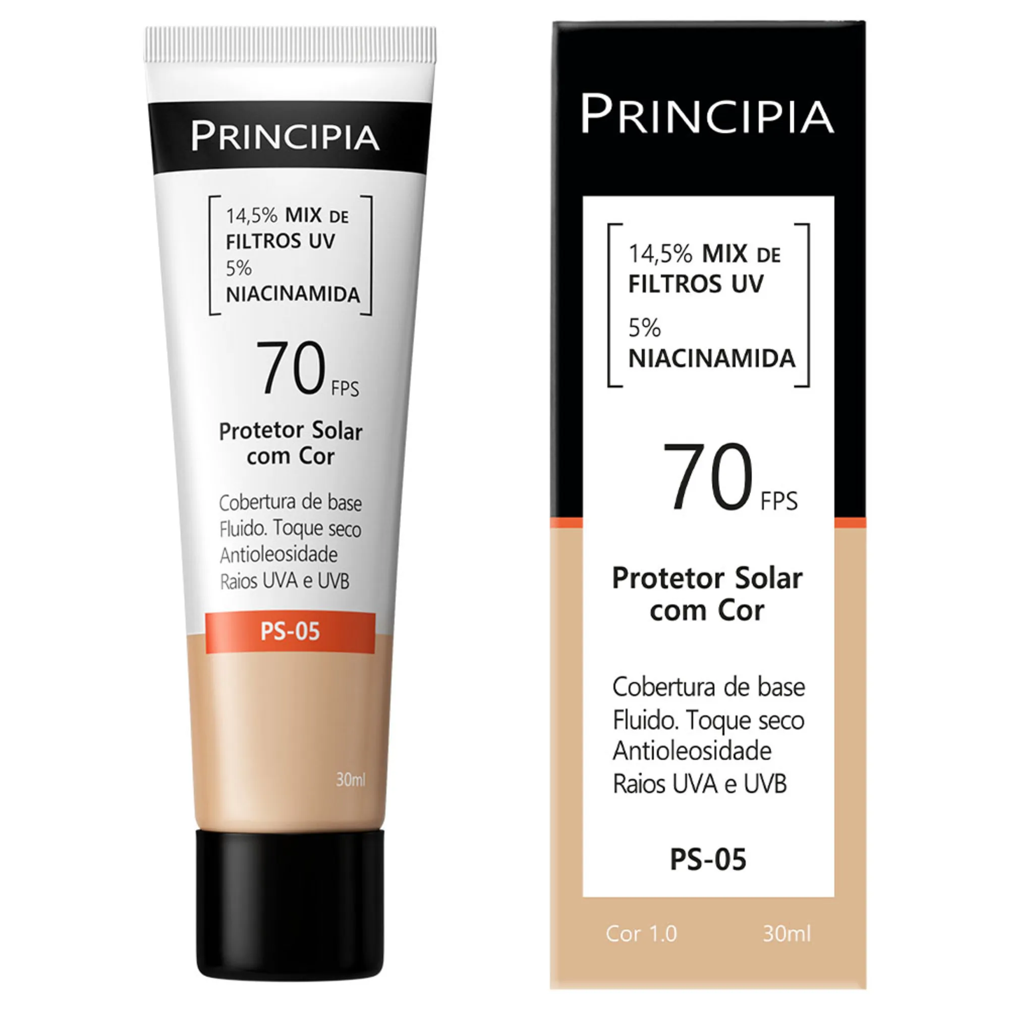 Protetor Solar Facial Principia Ps-05 Cor 1.0 Fps70 30ml