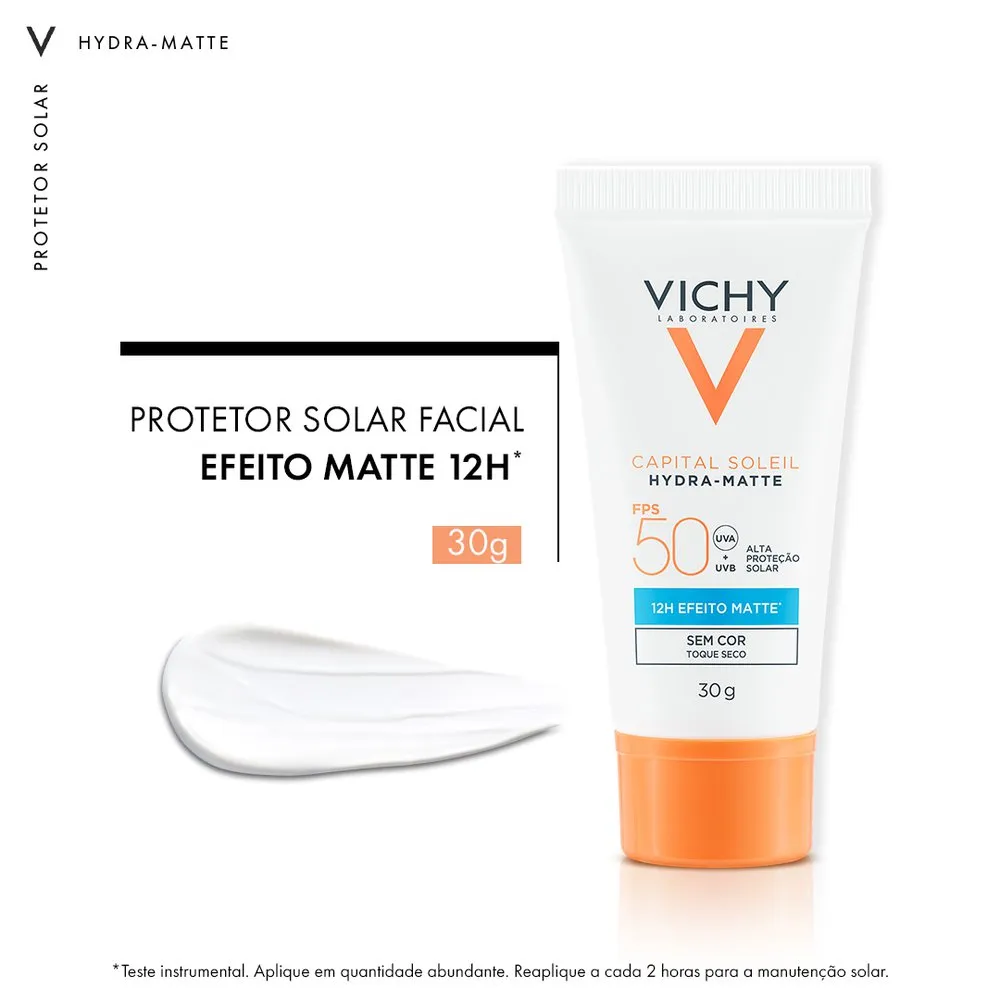 Protetor Solar Facial Vichy Capital Soleil Hydra Matte FPS50 30g — foto 2