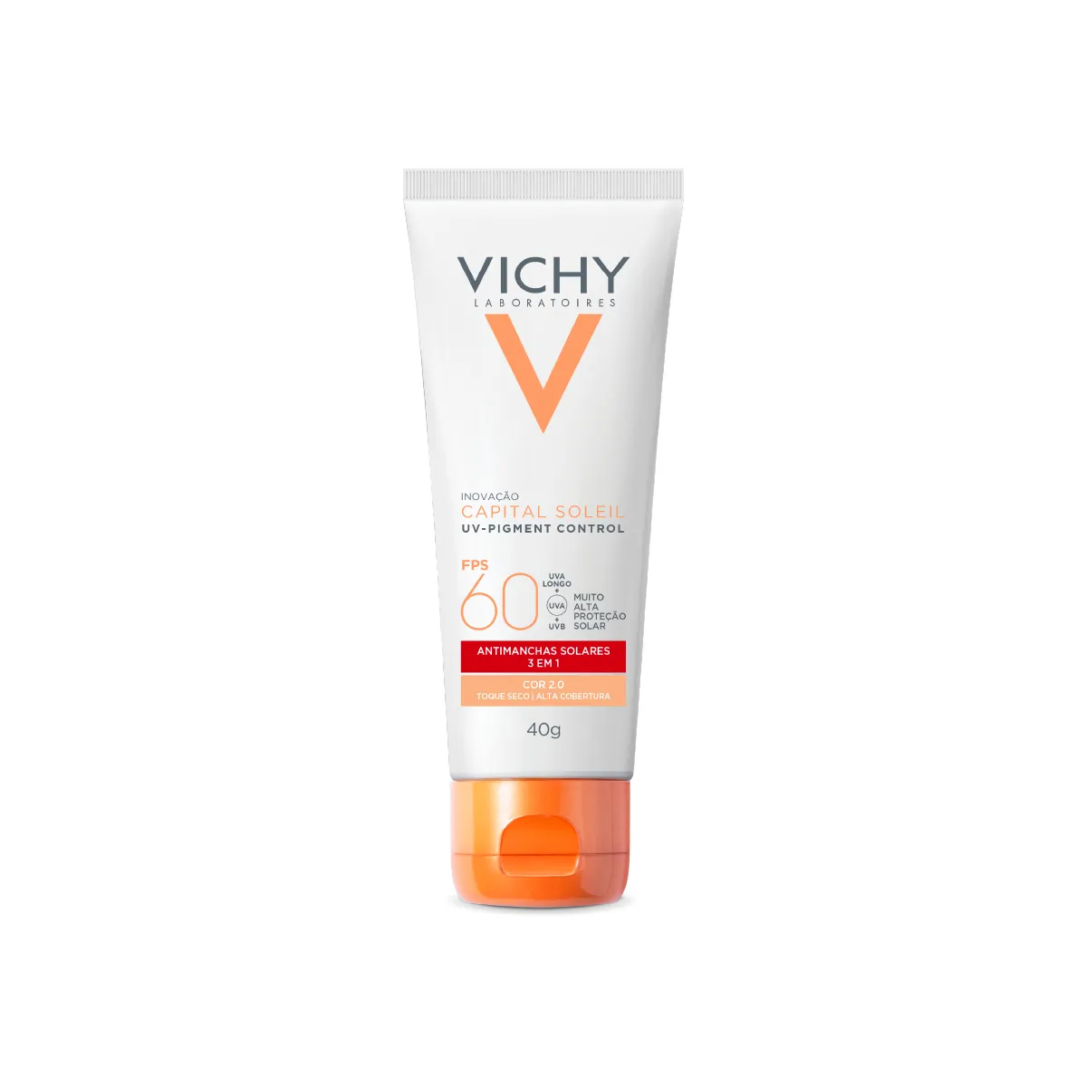 Protetor Solar Facial Vichy Capital Soleil UV Pigment Control FPS60 Antimanchas 3 em 1 Cor 2.0 40g