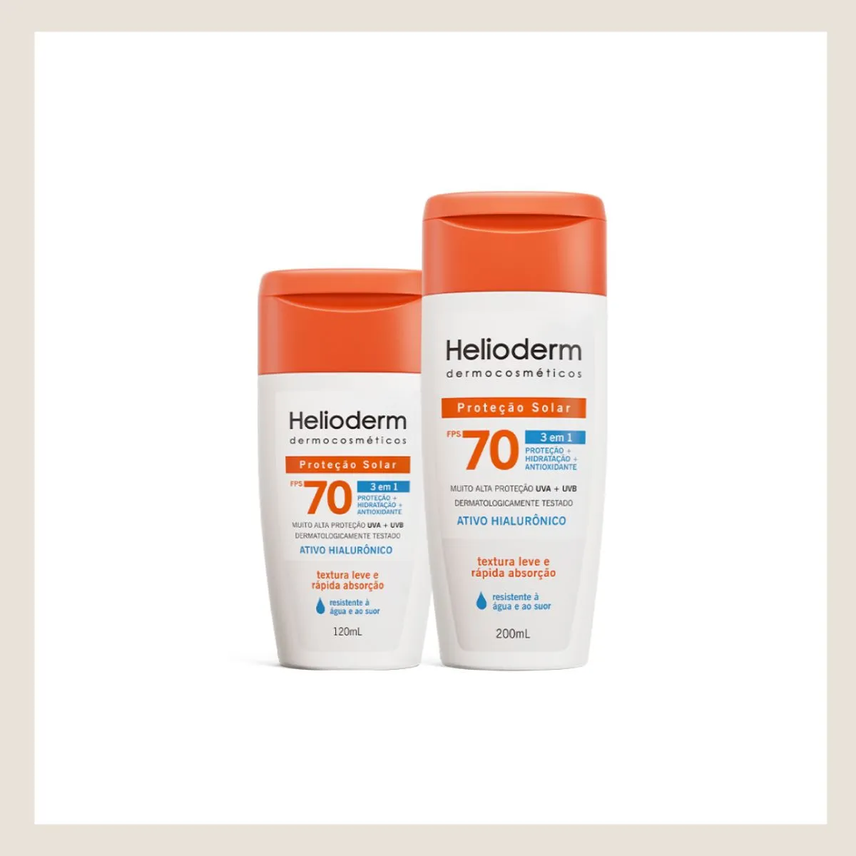 Protetor Solar Helioderm 3 em 1 FPS70 Ácido Hialurônico 120ml — foto 5