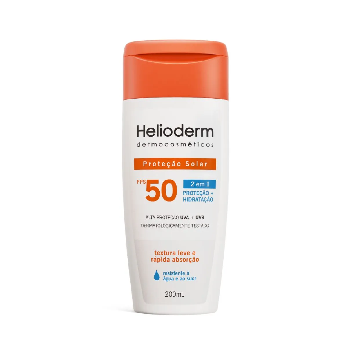 Protetor Solar Helioderm Suncare 2 em 1 FPS50 Resistente à Água 200ml