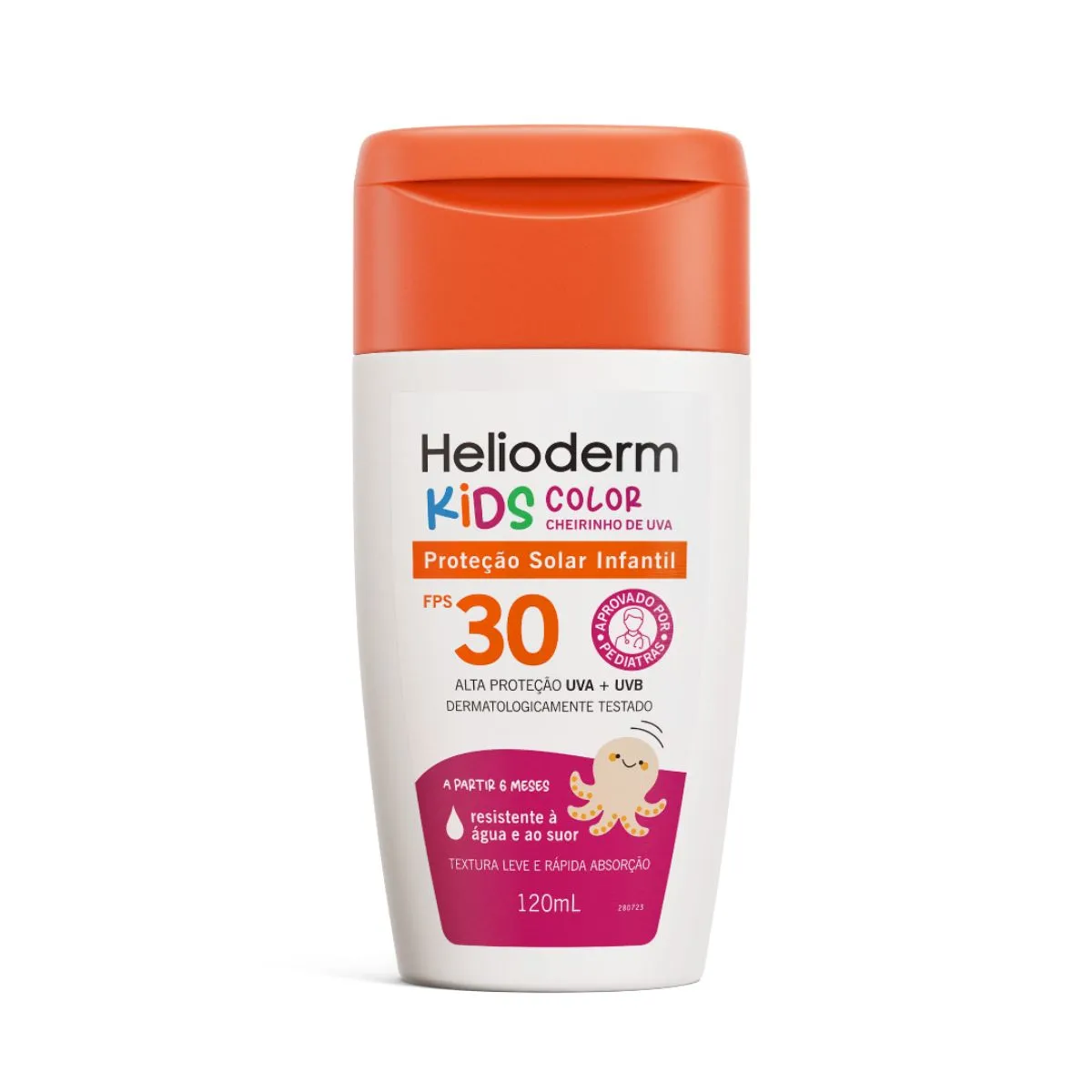 Protetor Solar Helioderm Suncare Kids Color FPS30 Cheirinho de Uva 120ml