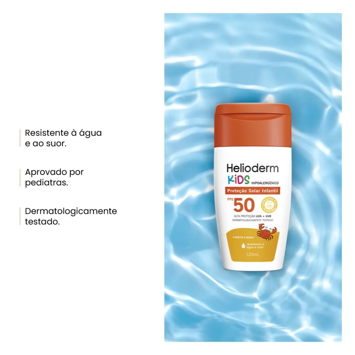 Protetor Solar Helioderm Suncare Kids FPS50 Resistente à Água 120ml — foto 2