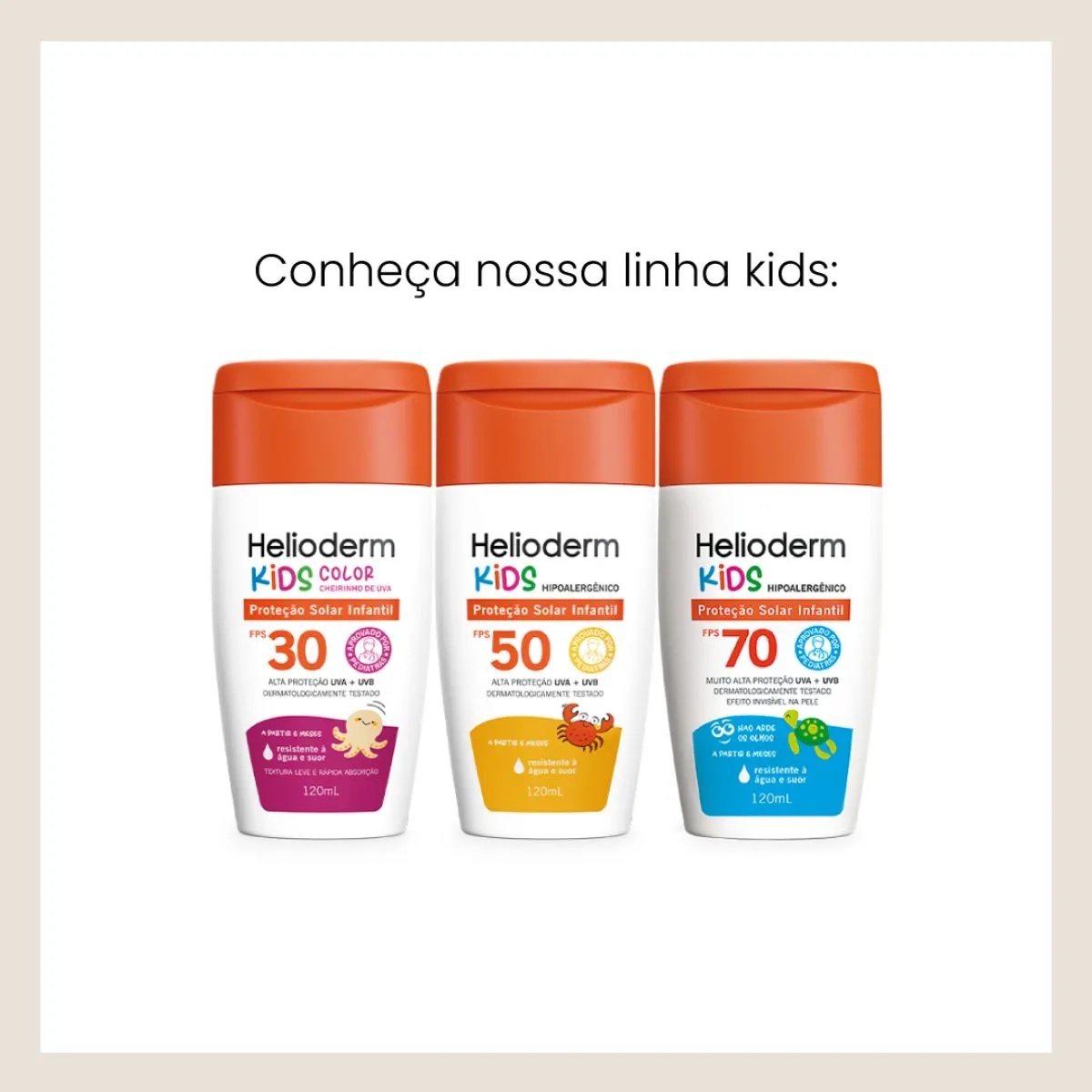 Protetor Solar Helioderm Suncare Kids FPS70 Resistente à Água 120ml — foto 4