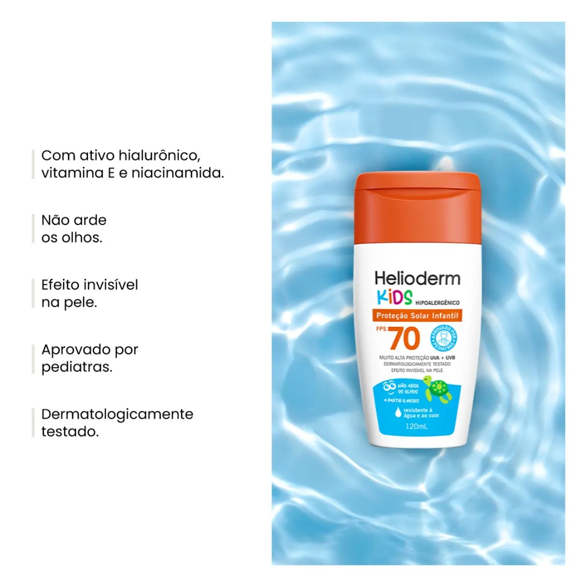 Protetor Solar Helioderm Suncare Kids FPS70 Resistente à Água 120ml — foto 2