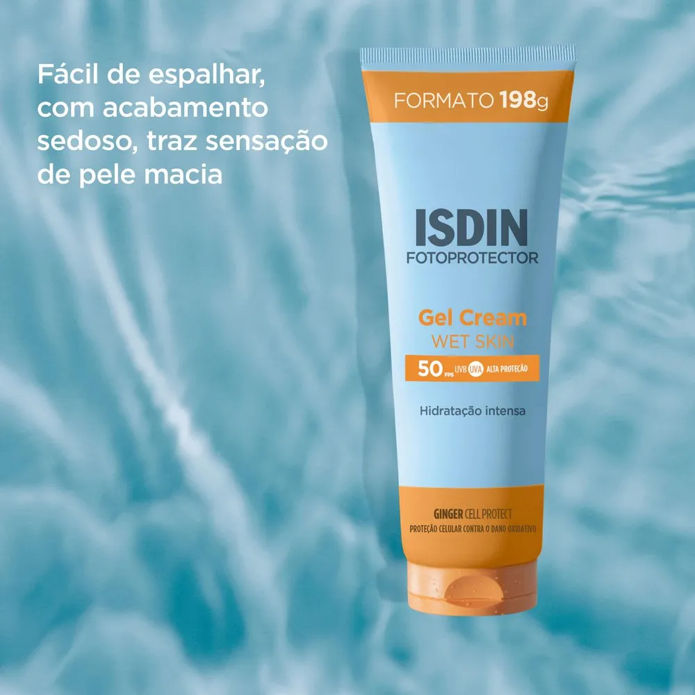 Protetor Solar ISDIN Gel Cream FPS50+ Wet Skin 198g — foto 4
