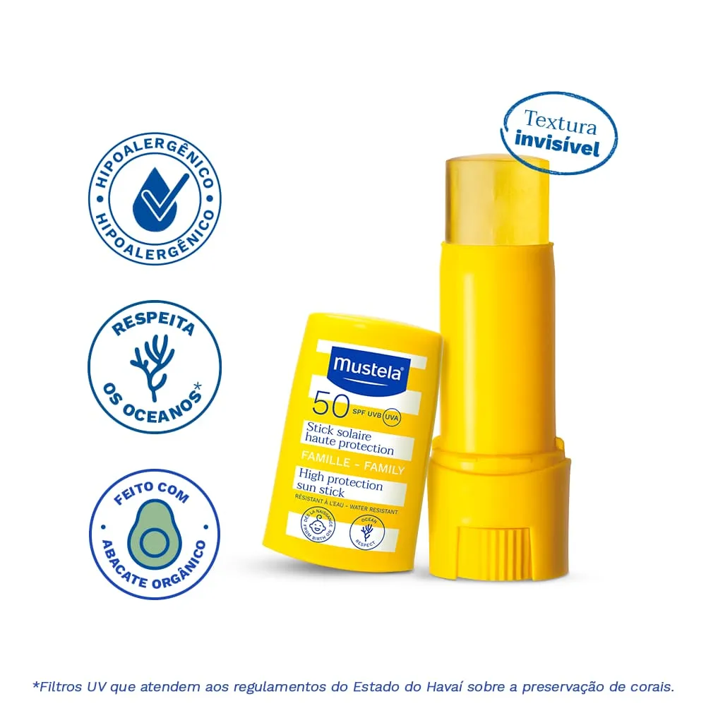 Protetor Solar Mustela FPS50 Sem Perfume Stick 8g — foto 2