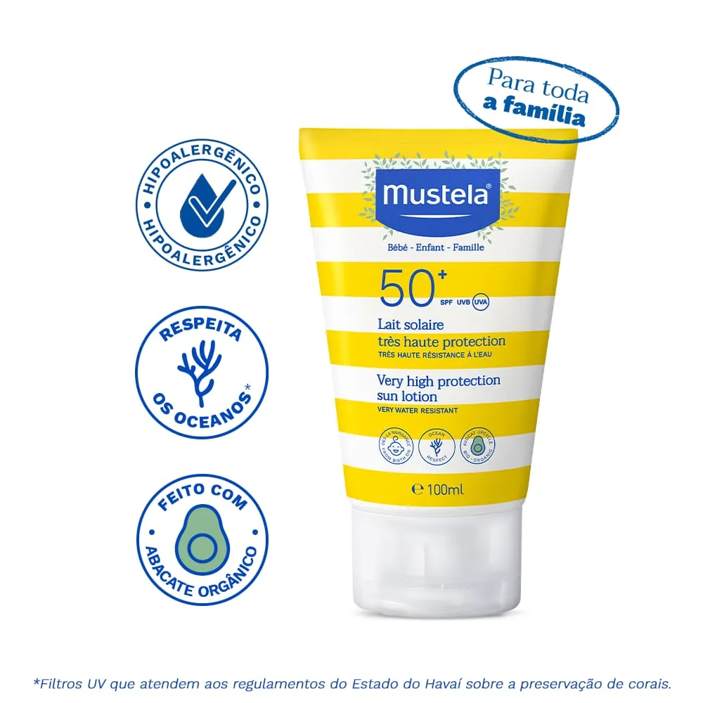 Protetor Solar Mustela Infantil FPS50 Hipoalergênico Sem Perfume 100ml — foto 4