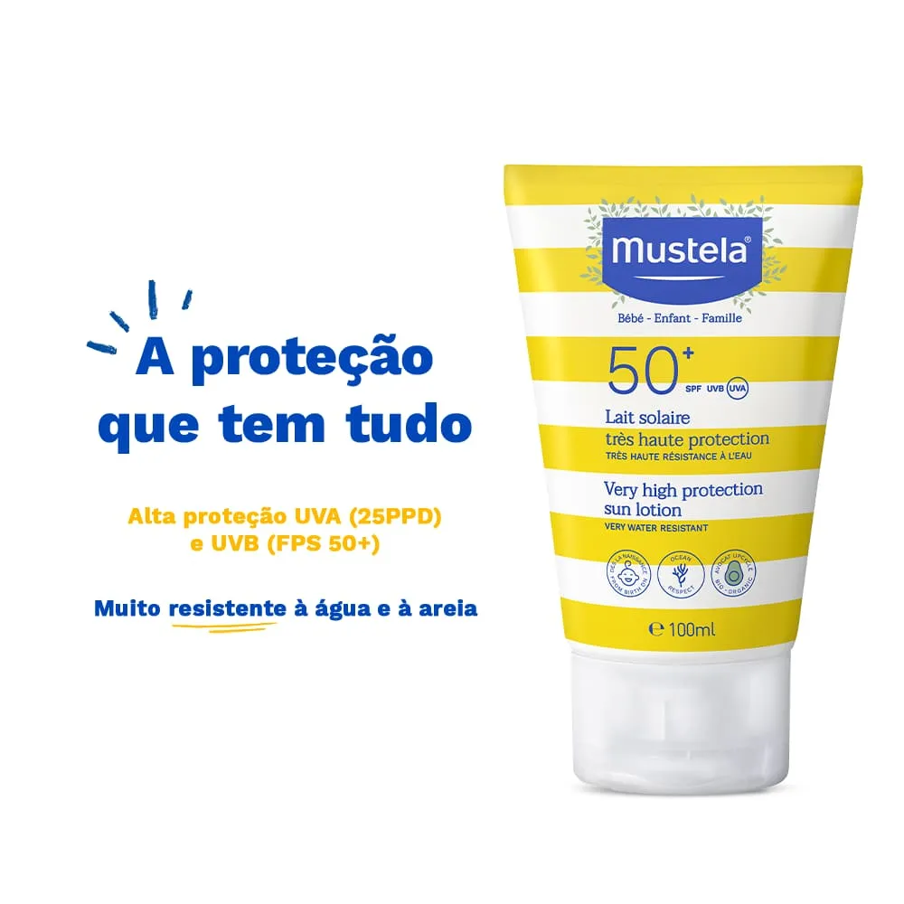 Protetor Solar Mustela Infantil FPS50 Hipoalergênico Sem Perfume 100ml — foto 3