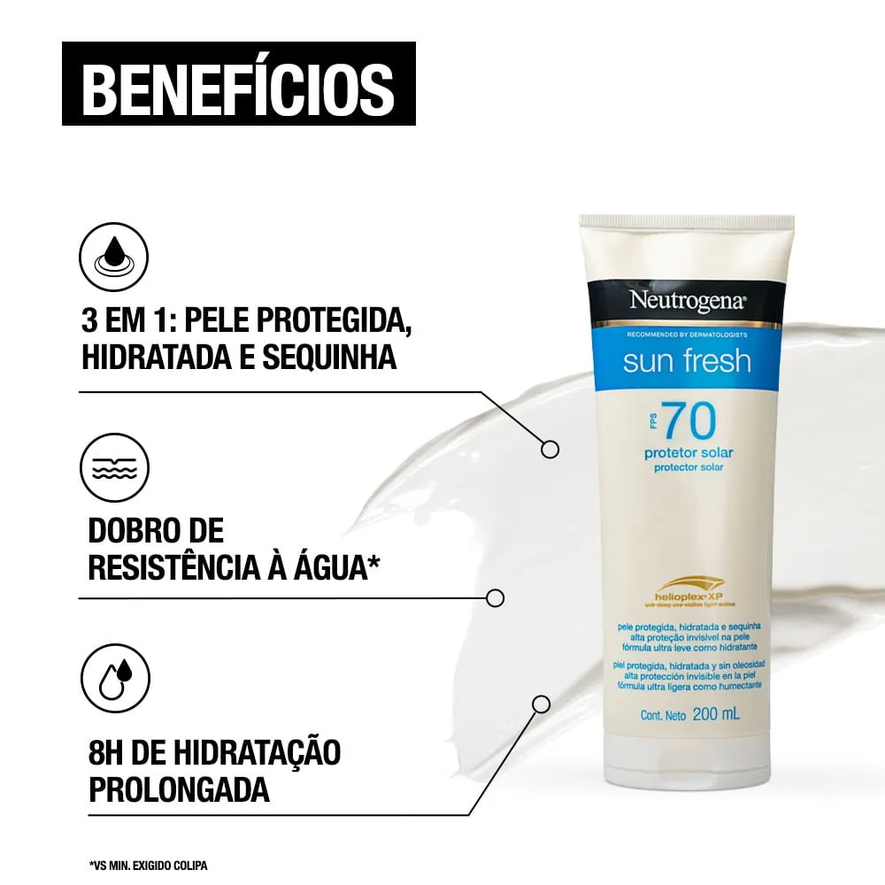 Protetor Solar Neutrogena Sun Fresh FPS70 200ml — foto 2