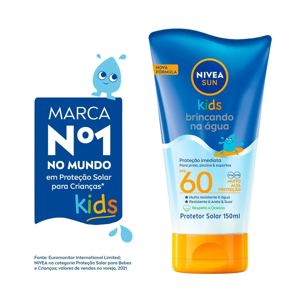 Protetor Solar Nivea Sun Kids Brincando na Água FPS60 150ml — foto 2