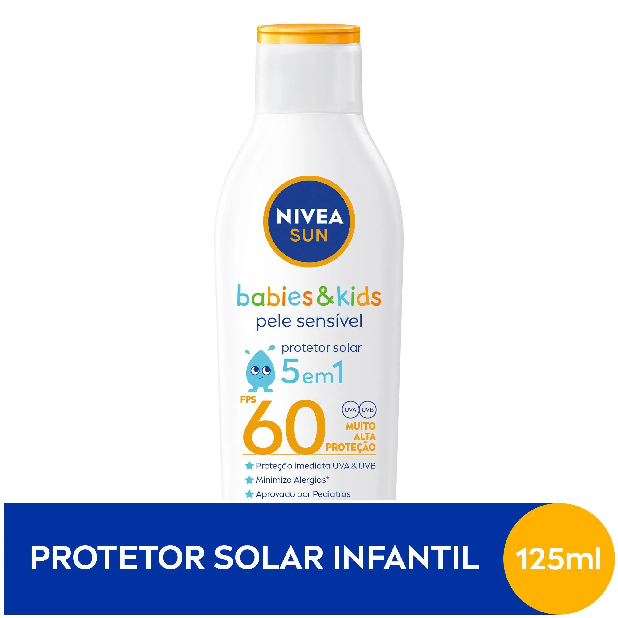 Protetor Solar Nivea Sun Kids Sensitive FPS60 Sem Perfume 125ml — foto 2