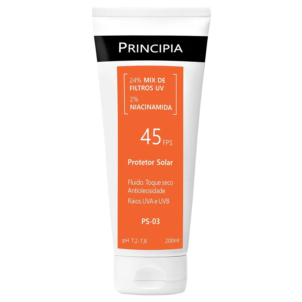 Protetor Solar Principia PS-03 FPS45 Mix de Filtros + Niacinamida 200ml