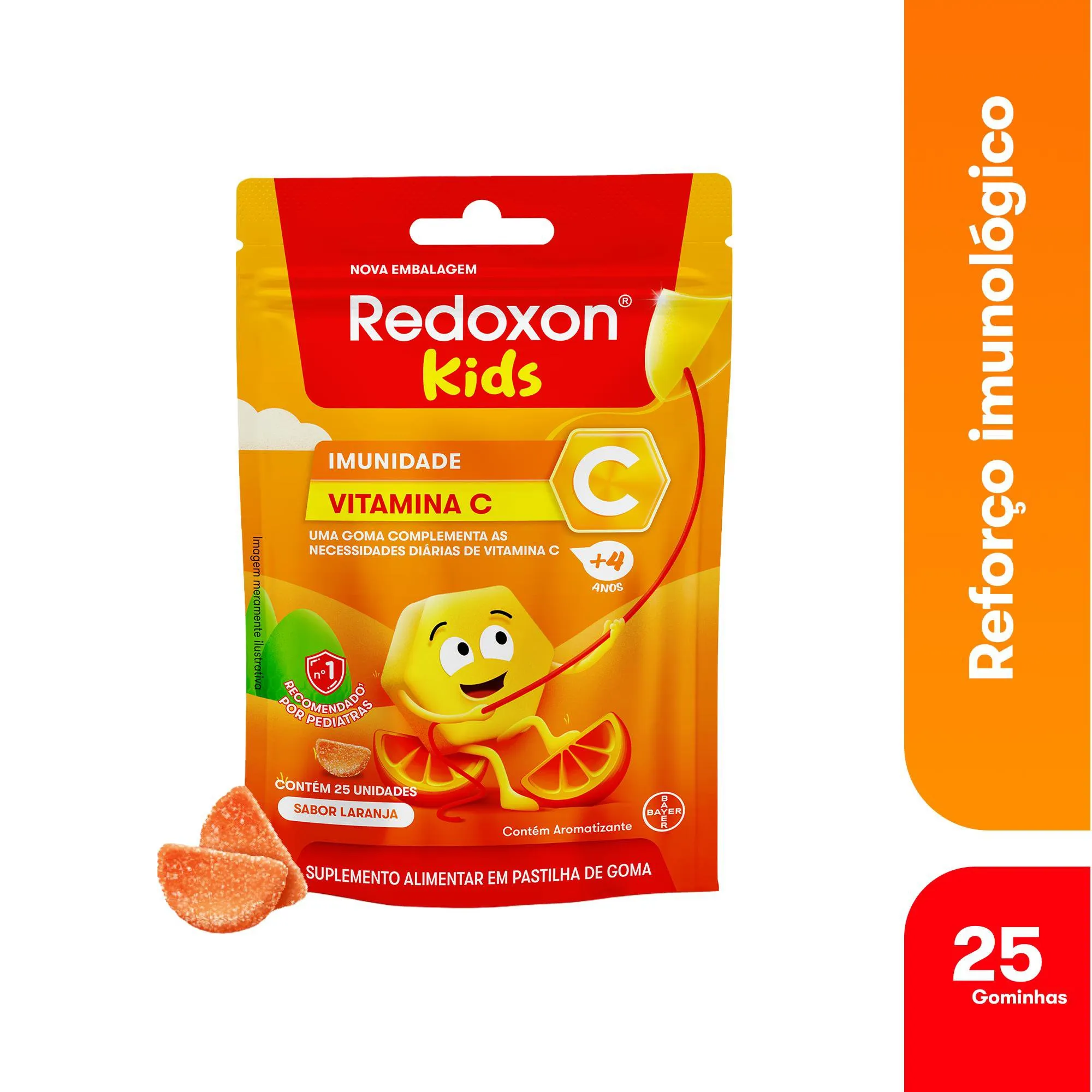 Redoxon Kids Vitamina Infantil Sabor Laranja 25 Gomas — foto 3