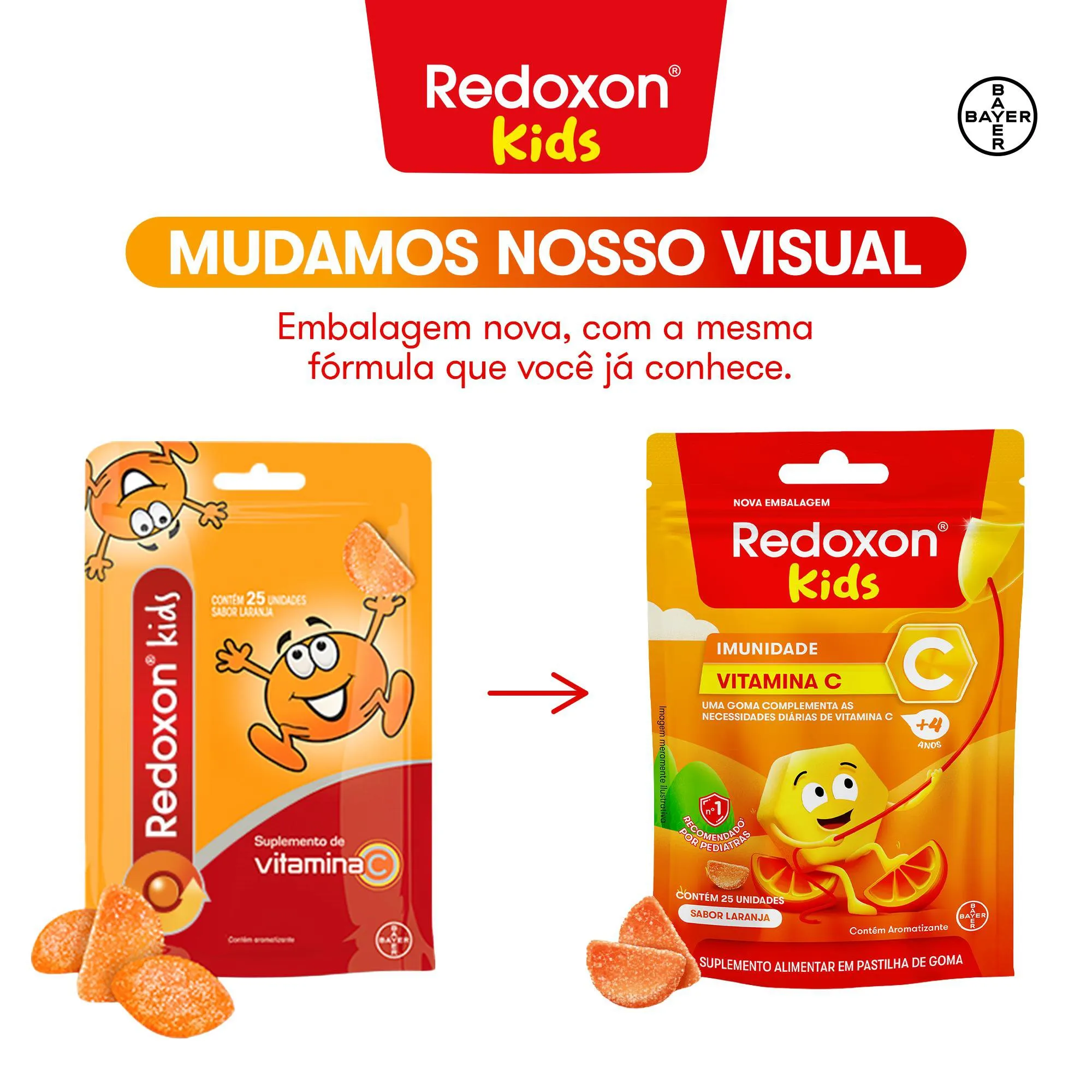 Redoxon Kids Vitamina Infantil Sabor Laranja 25 Gomas — foto 2