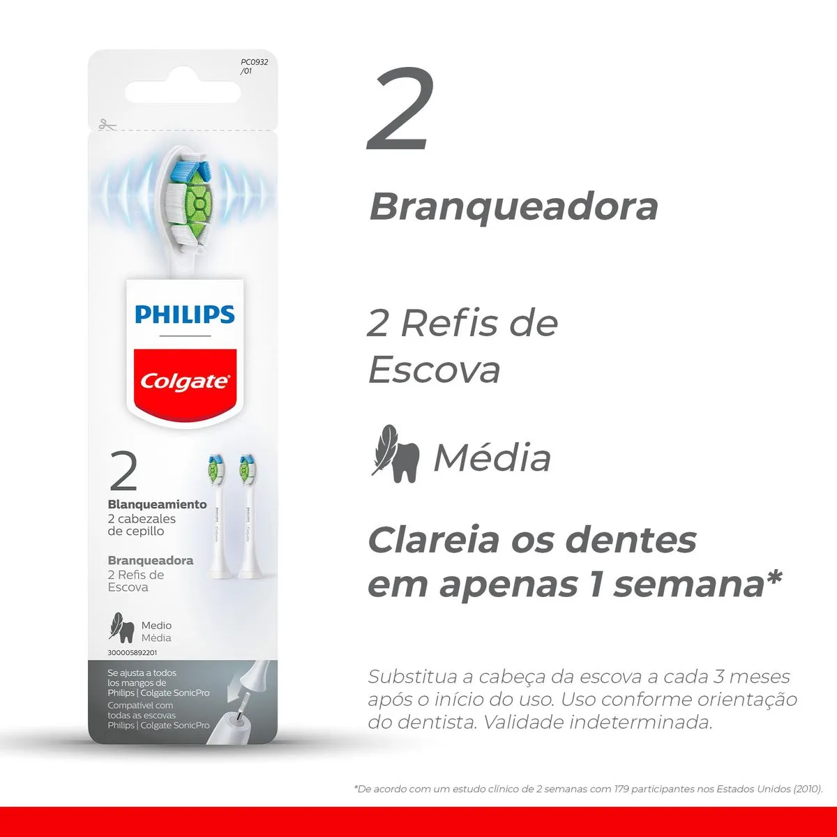 Refil para Escova Dental Elétrica Philips Colgate Branqueadora 2 Unidades — foto 3