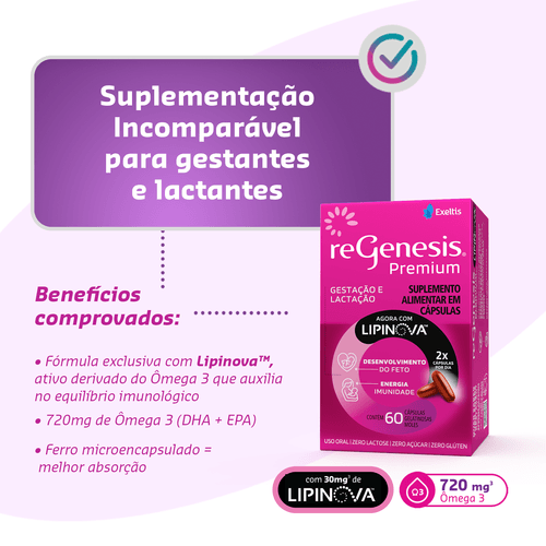 Regenesis Premium Vitamina para Gestante 60 Cápsulas Moles — foto 3