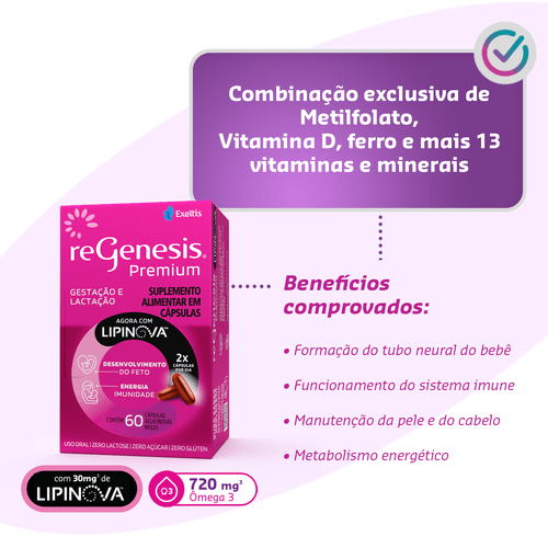 Regenesis Premium Vitamina para Gestante 60 Cápsulas Moles — foto 4