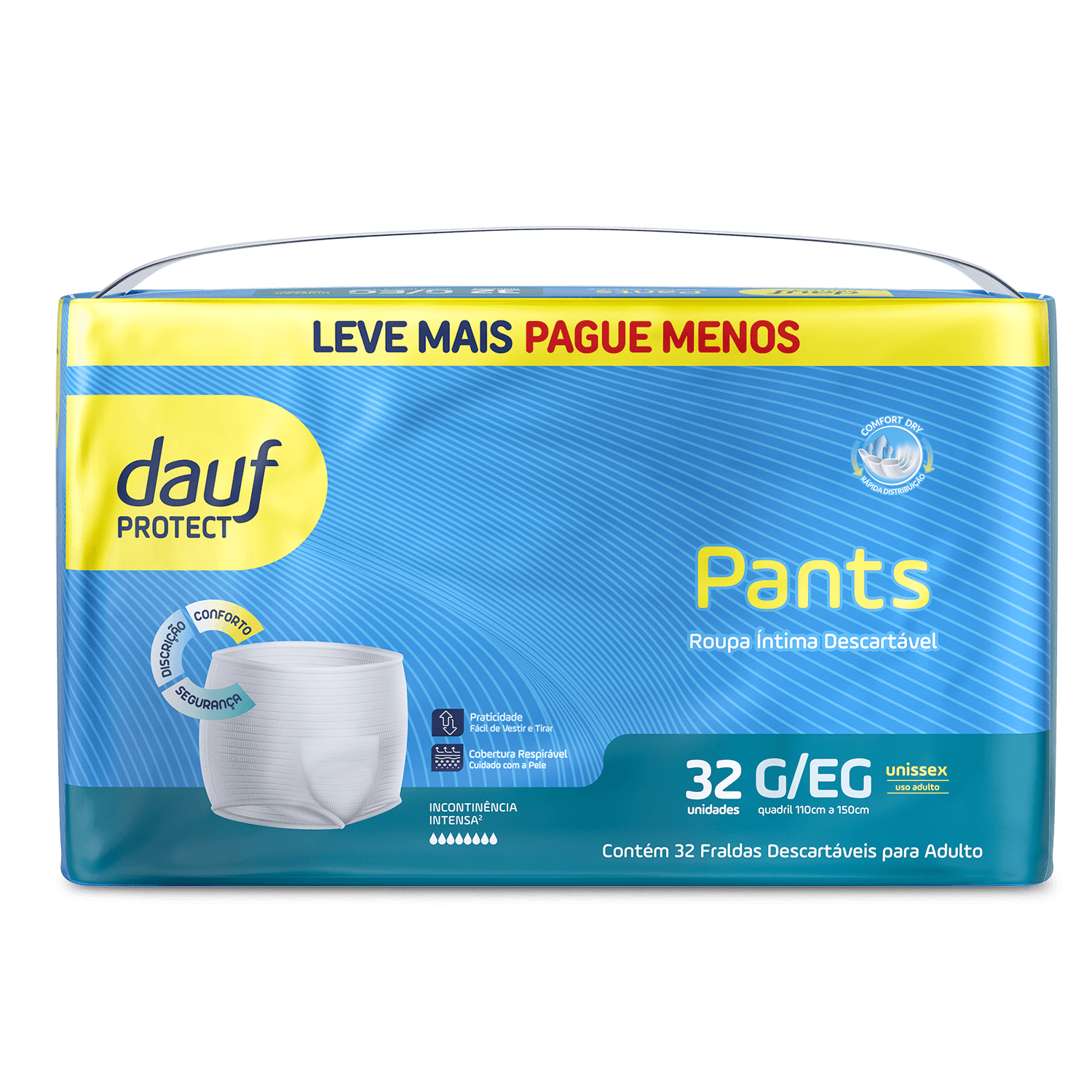 Roupa Intima Descartável Dauf Pants G/Eg 32 Unidades