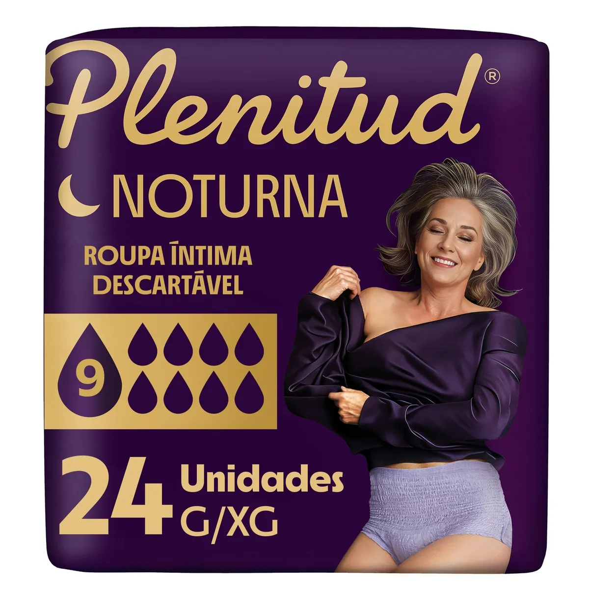Roupa Íntima Descartável Plenitud Noturna Máxima Absorção G/XG 24 Unidades