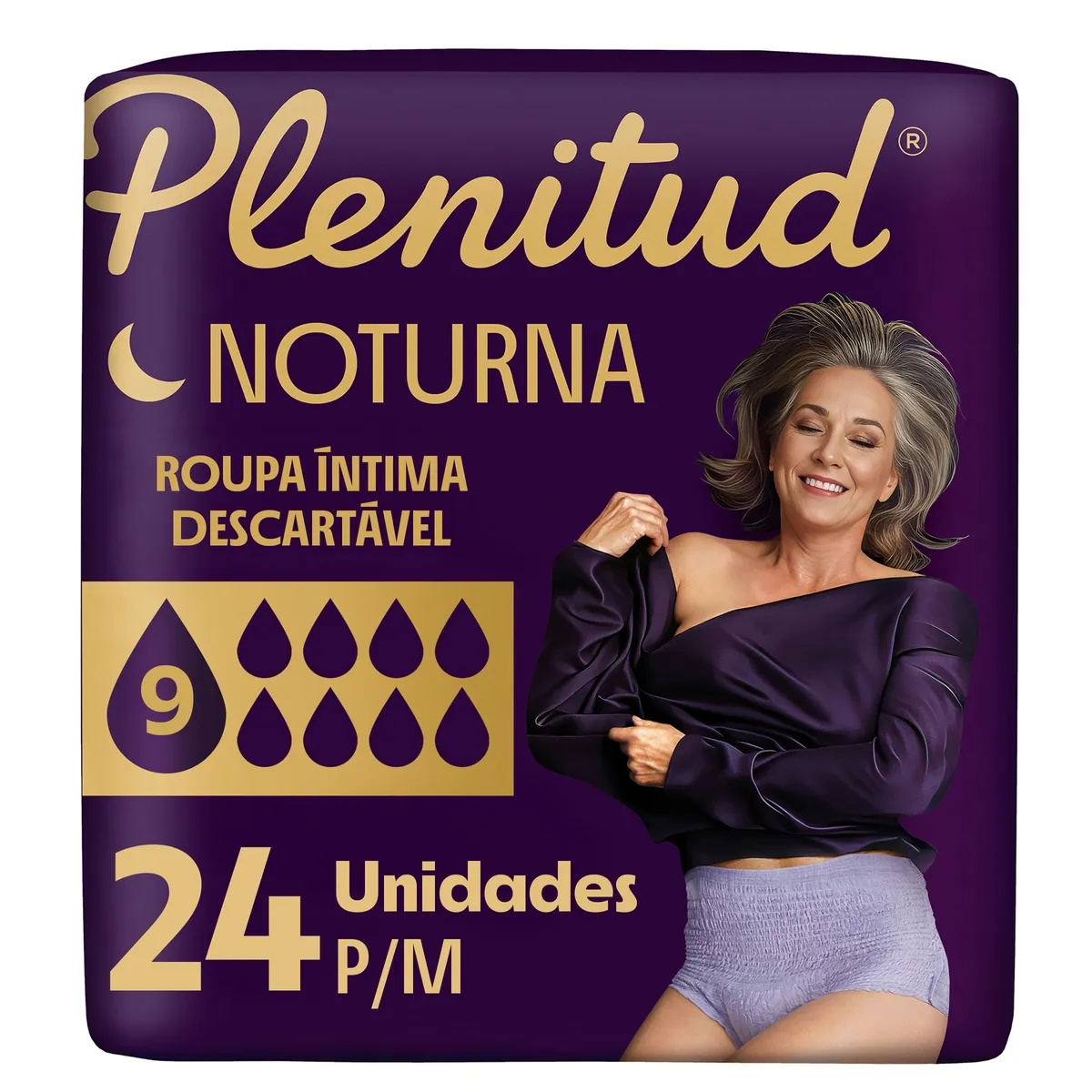 Roupa Íntima Descartável Plenitud Noturna Máxima Absorção P/M 24 Unidades