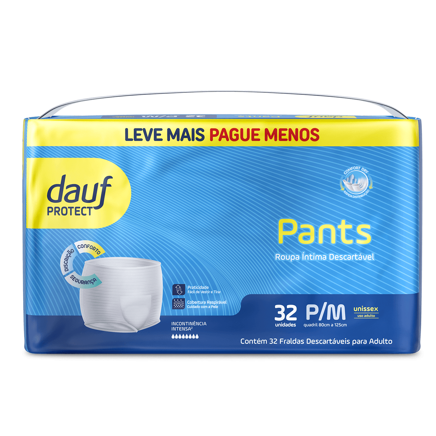 Roupa Intima Descatavél Protect Pants P/M 32 Unidades
