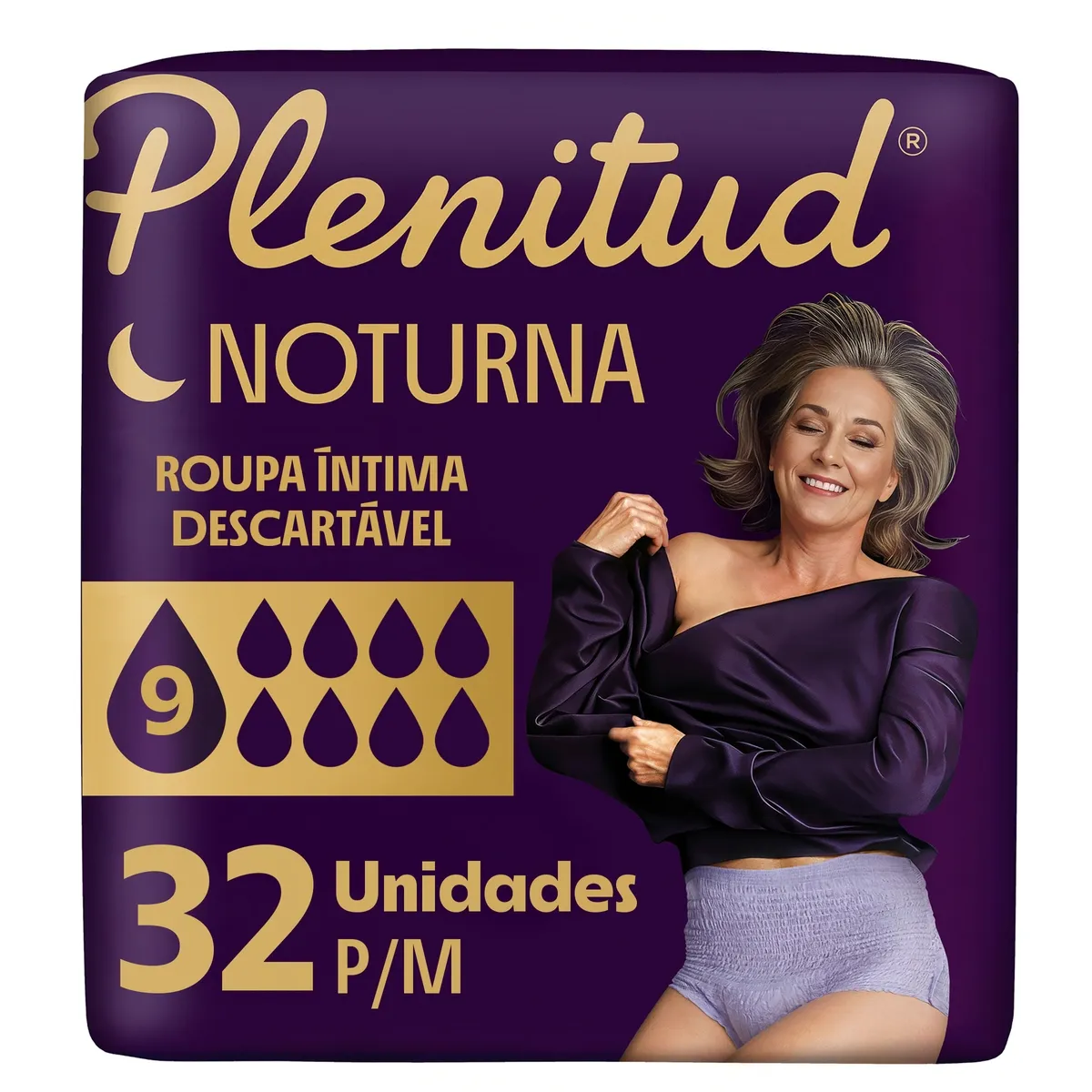Roupa Íntima Plenitud Noturna Máxima Absorção P/M 32 Unidades