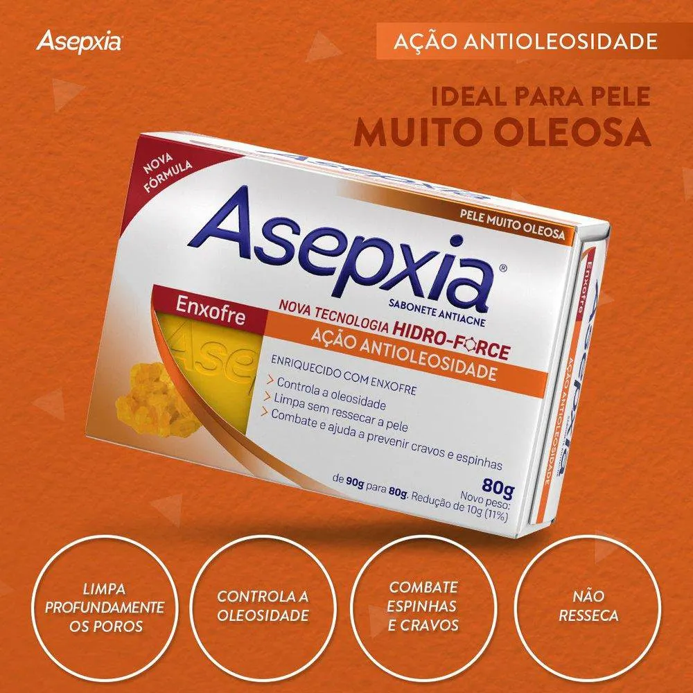 Sabonete Em Barra Asepxia Enxofre Ação Antioleosidade 80g — foto 10