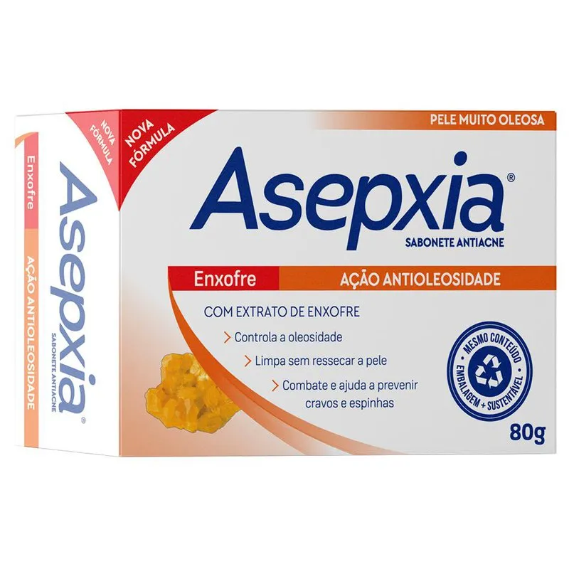 Sabonete Em Barra Asepxia Enxofre Ação Antioleosidade 80g — foto 4
