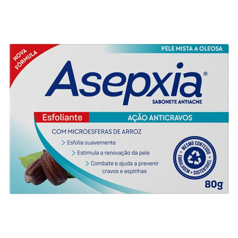 Sabonete em Barra Facial Asepxia Esfoliante Antiacne 80g — foto 2