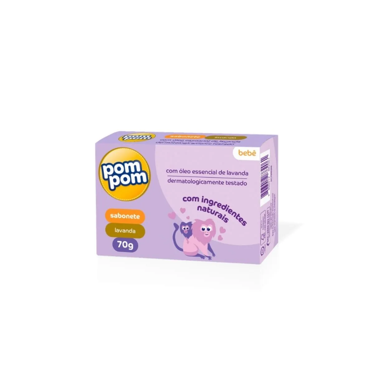 Sabonete Em Barra Infantil Pom Pom Lavanda 70g
