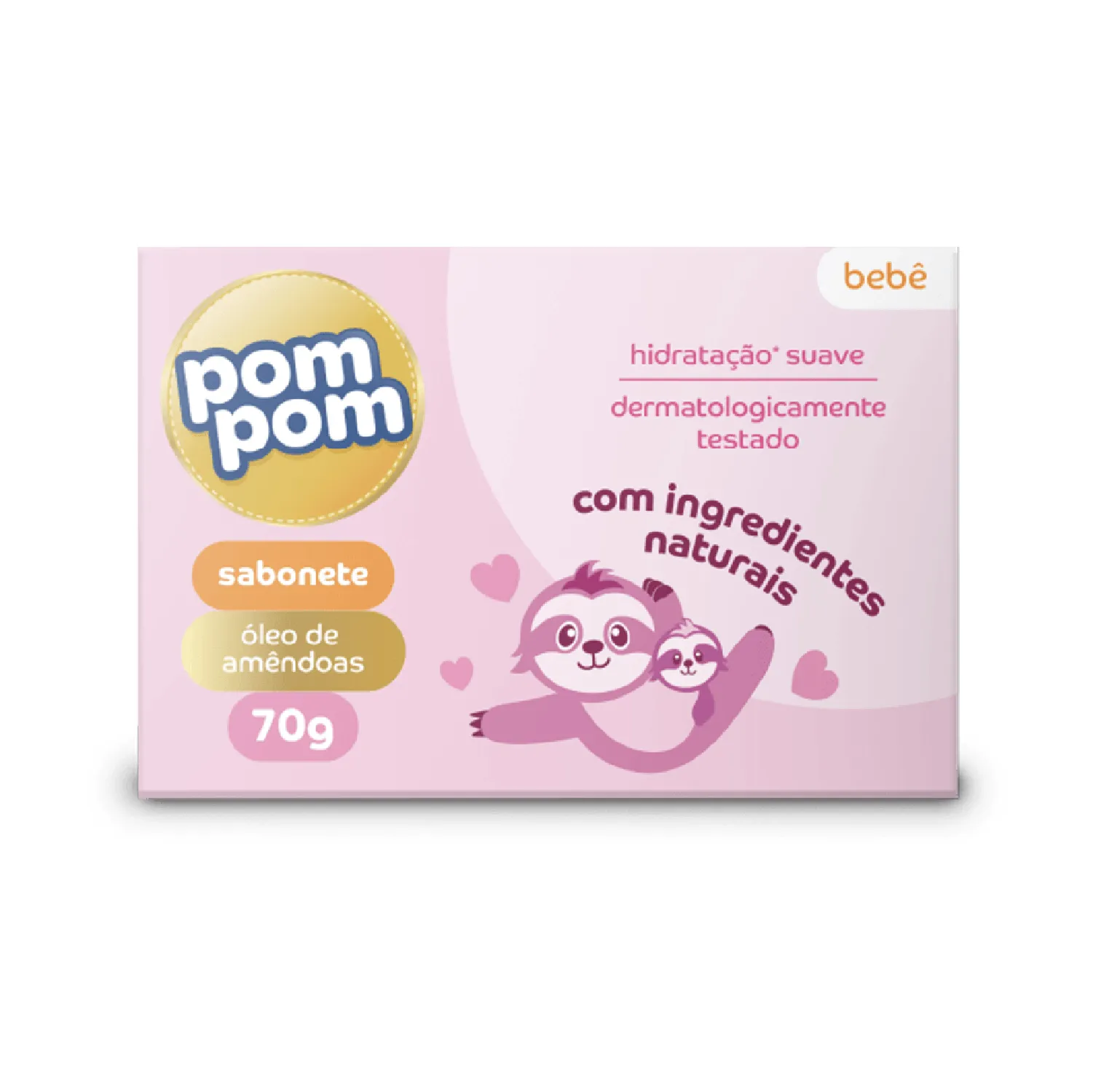 Sabonete em Barra Infantil Pom Pom Óleo de Amêndoas 70g
